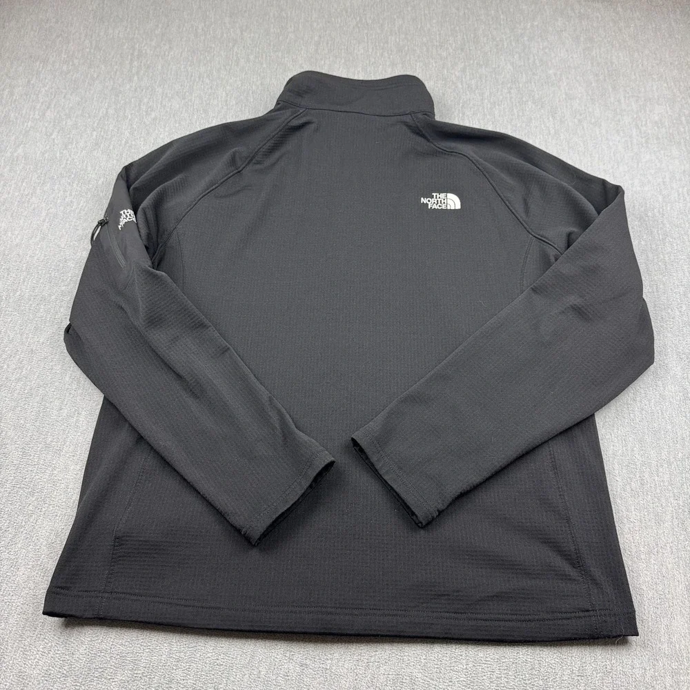 The North Face Jacket Men XL Black Grid‎ Fleece Full Zip Outdoor Mock Neck Logo